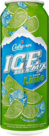 Упаковка пива Славутич Ice Mix Lime светлое фильтрованное 3.5% 0.5 л x 24 шт - Фото 3