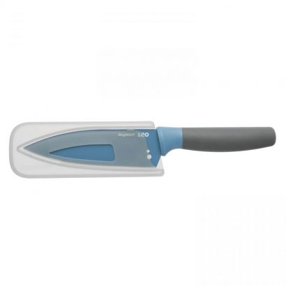 Кухонный нож BergHOFF Leo Поварской с отверстиями для чистки пряных трав с покрытием 140 мм в чехле Голубой - Фото 1
