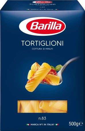 Упаковка макарон Barilla Tortiglioni №83 Тортильони 500 г х 15 шт - Фото 1