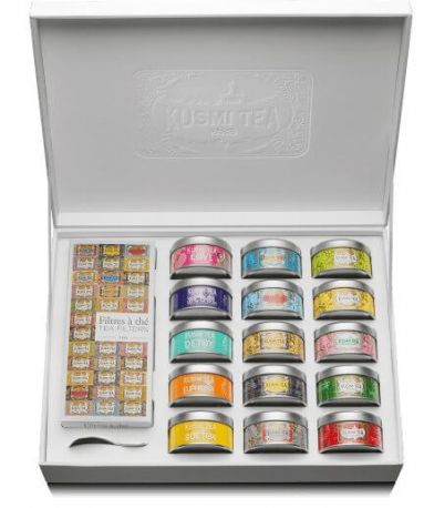 Подарочный набор Коллекция из 15-ти видов чая с бумажными фильтрами 298г, Kusmi Tea - Фото 1