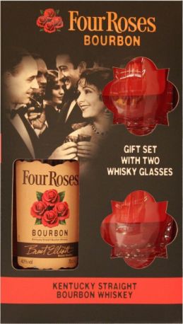Виски "Four Roses", gift box with 2 glasses, 0.7 л - Фото 1