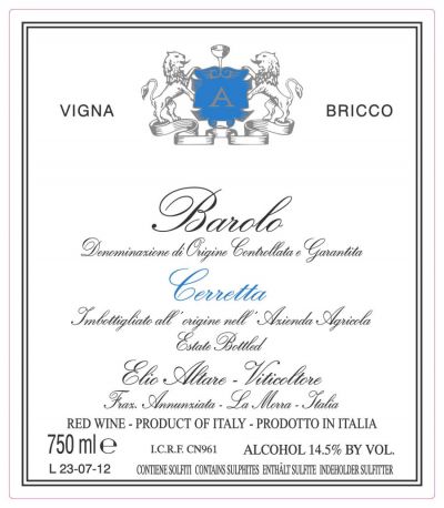Вино Elio Altare, Barolo Cerretta "Vigna Bricco" DOCG, 2011, 1.5 л - Фото 2