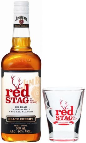 Виски Red Stag "Black Cherry" with glass, 0.7 л
