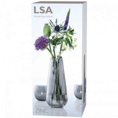 Ваза для цветов серая 18см Zinc, LSA international - Фото 4