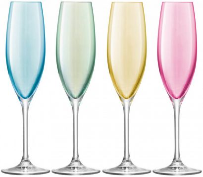 Набор бокалов для шампанского пастель 225мл (4шт в уп) Polka, LSA international - Фото 1