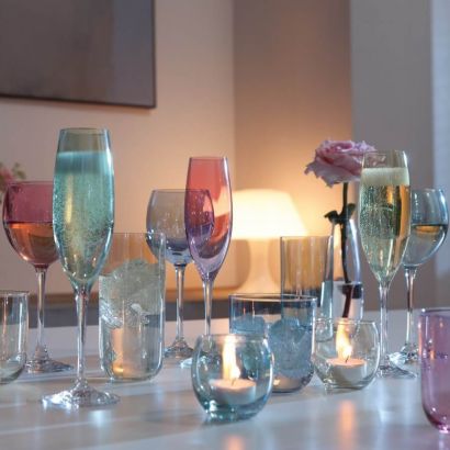 Набор бокалов для шампанского пастель 225мл (4шт в уп) Polka, LSA international - Фото 3
