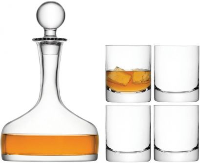 Набор из 4-х бокалов для виски 250мл с графином 1,6л Bar, LSA international - Фото 1