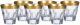 Бокал Crystalite Bohemia, "Apollo Gold" Whisky Glass, Set of 6 pcs, 230 мл - Фото 1
