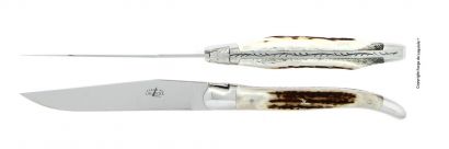 Набор из 2 ножей для стейка с ручкой из оленьего рога, Forge de Laguiole - Фото 1