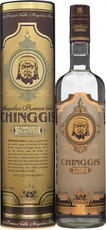 Водка "Chinggis" Gold, metal tube, 1 л