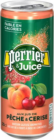 Вода "Perrier" Peche & Cerise, in can, 250 мл