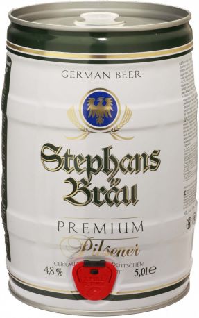Пиво "Stephans Brau" Premium Pilsener, mini keg, 5 л