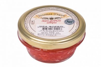 Красная икра форели Золотая унция, 100г