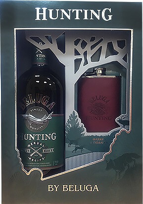 Ликер "Белуга Хантинг" Травяной Биттер, в подарочной коробке с флягой, 0.7 л - Фото 1