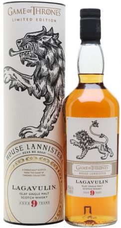 Виски "Game of Thrones" Lagavulin 9 Years Old, in tube, 0.7 л - Фото 1