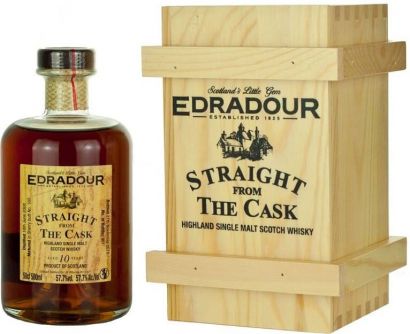 Виски "Edradour" 10 Years Old, Sherry Cask Matured (57,7%), 2008, wooden box, 0.5 л