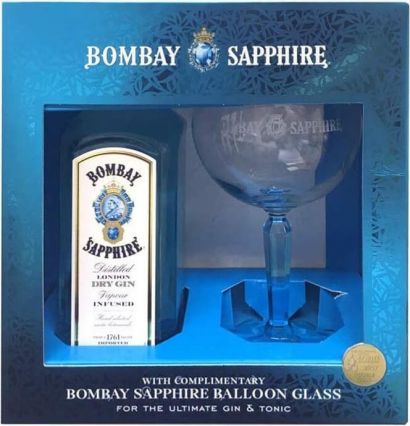 Джин "Bombay Sapphire", gift box with glass, 0.7 л - Фото 1