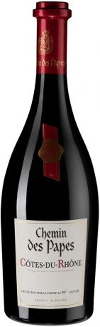Вино "Chemin des Papes" Rouge, Cotes du Rhone AOC, 2018