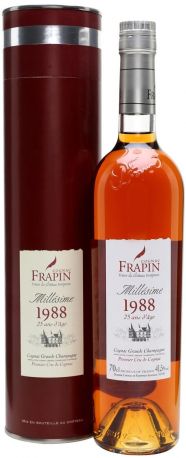 Коньяк "Frapin" Millesime, Cognac Grand Champagne AOC, 1988, gift tube, 0.7 л
