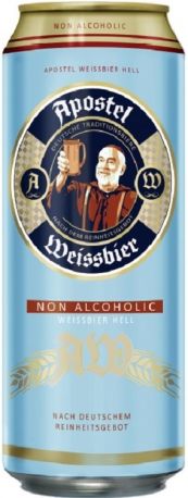Пиво "Apostel" Weissbier Alkoholfrei, in can, 0.5 л