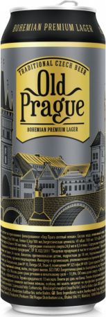 Пиво "Old Prague" Bohemian Premium Lager, in can, 0.5 л