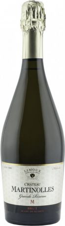 Игристое вино Chateau Martinolles, "Grande Reserve" Brut Blanc de Blancs, Cremant de Limoux AOP, 2014