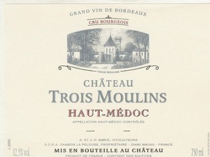 Вино Chateau Trois Moulins Cru Bourgeois, Haut-Medoc AOC 2007 - Фото 2
