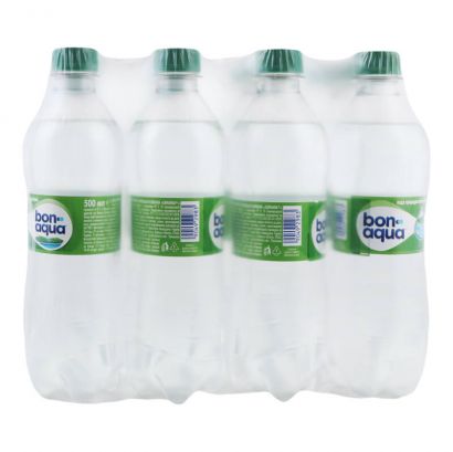 Упаковка минеральной среднегазированной воды BonAqua 0.5 л х 12 бутылки - Фото 1