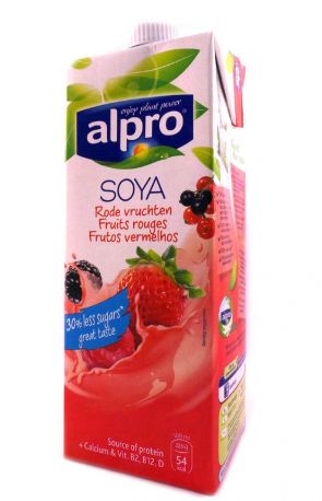 Молоко соевое с красными фруктами Alpro 1000 мл - Фото 1