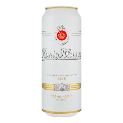 Пиво Konig Pilsener светлое фильтрованное 4.9% 0.5 л - Фото 1