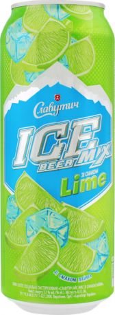 Упаковка пива Славутич Ice Mix Lime светлое фильтрованное 3.5% 0.5 л x 24 шт - Фото 5