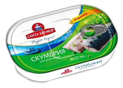 Скумбрия филе натуральная Санта Бремор 190 г