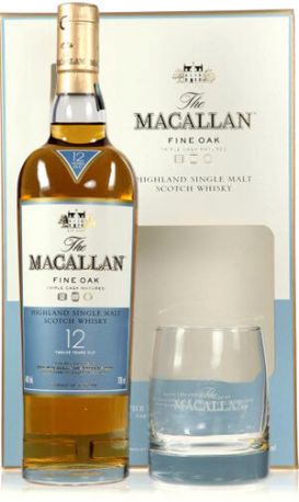 Виски Macallan Fine Oak 12 Years Old, gift box and 2 glasses, 0.7 л - Фото 2