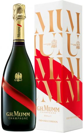 Шампанское Mumm Cordon Rouge Brut белое брют в подарочной упаковке 0.75 л 12%