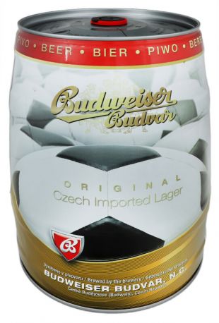 Пиво Budweiser Budvar Football светлое фильтрованное 5% 5 л - Фото 2