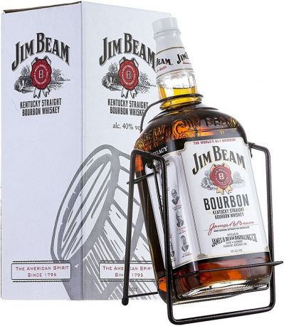 Виски "Jim Beam", with Pouring Stand, gift box, 3 л - Фото 1