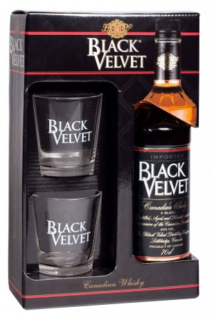 Виски "Black Velvet", gift box with 2 glasses, 0.7 л - Фото 1