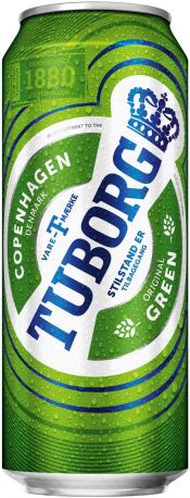Пиво "Tuborg" Green, in can, 0.45 л - Фото 1