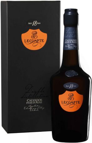 Кальвадос Lecompte, Pays d'Auge, 18 years, in gift box, 0.7 л