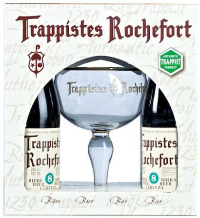 Пиво "Trappistes Rochefort 8", gift set (4 bottles & glass), 0.33 л - Фото 1