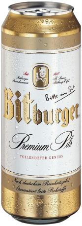 Пиво "Bitburger" Premium Pils, in can, 0.5 л - Фото 1