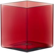 Ваза стеклянная красная 11,5х14см Ruutu, Iittala