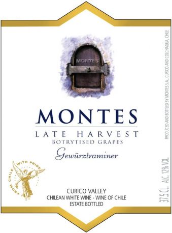 Вино Montes, "Late Harvest" Gewurztraminer, Curico Valley, 2011, 375 мл - Фото 2
