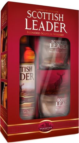 Виски Scottish Leader, gift box with two glasses, 0.7 л - Фото 1