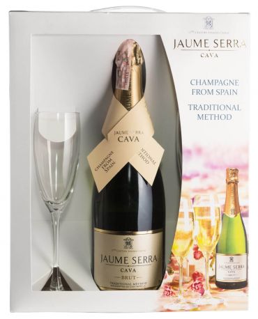 Игристое Cava Jaume Serra brut, GB + 2 glasses 0,75 л
