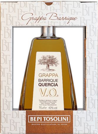 Граппа Bepi Tosolini, "Barrique Quercia V.O." di uve friulane, gift box, 0.7 л - Фото 1
