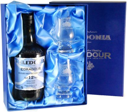 Виски Edradour, "Caledonia" 12 years old, gift box with 2 glasses, 0.7 л - Фото 2
