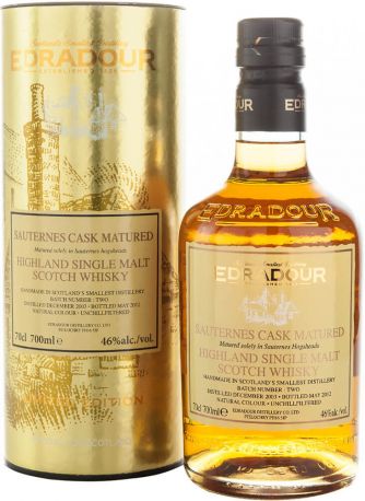 Виски Edradour, Sauternes Cask Matured, 2003, in tube, 0.7 л - Фото 1