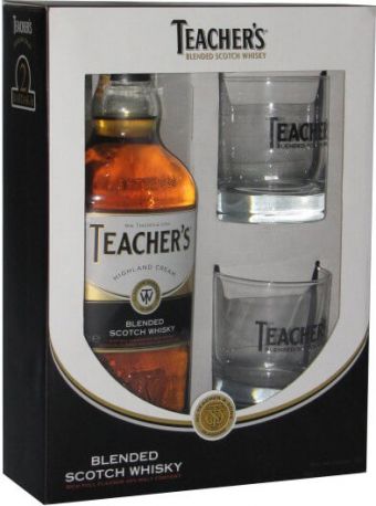 Виски Teacher's Highland Cream, gift box with 2 glasses, 0.75 л - Фото 1