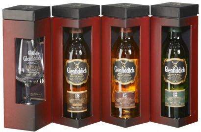 Виски Glenfiddich, gift set with 3 bottles (12 YO, 15 YO, 18 YO) & glass, 200 мл - Фото 3
